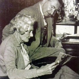 Alfred and Dora Wintle in their house at Coldharbour, Stansted
