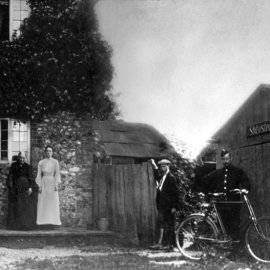 Stansted Post Office in 1910 with Maria and Alice Webb.