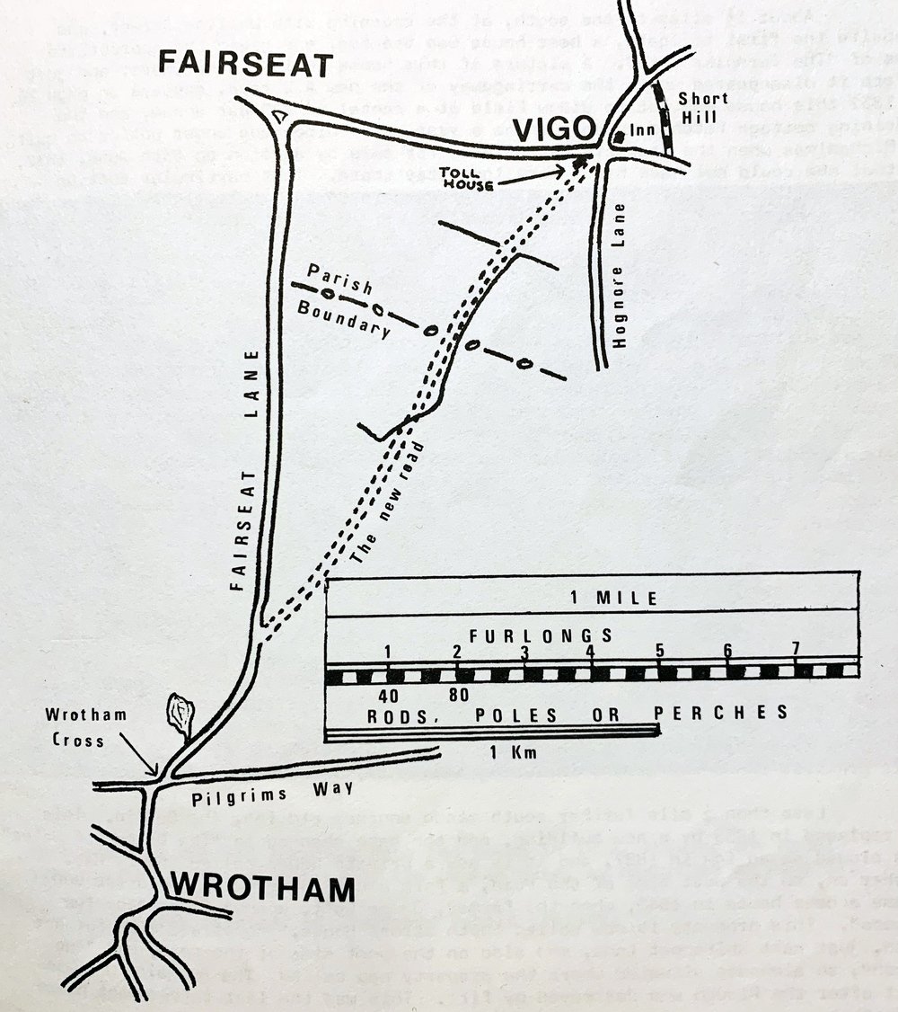 The new road between Vigo crossroads and Wrotham, Kent, built in about 1826